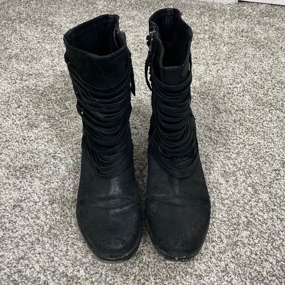 Aldo || Genuine Leather Strappy Moto Boots Size 6 - Picture 4 of 8